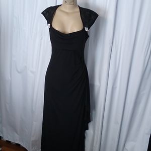 R&M Richards evening gown with lace and rhinestone detail - size 10P